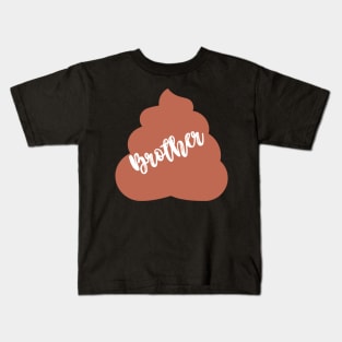 Brother Poop Family Emoji Sticker Kids T-Shirt